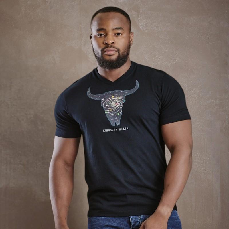 Kingsley Galaxy Skull V-Neck Tee - Mamba
