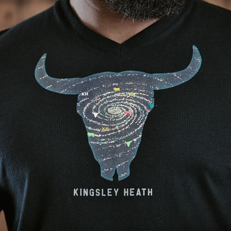 Kingsley Galaxy Skull V-Neck Tee - Mamba