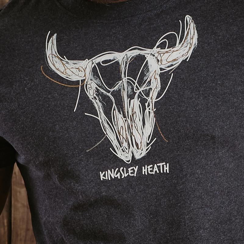 Kingsley Doodle Skull (1655)Crew Tee - Gravel