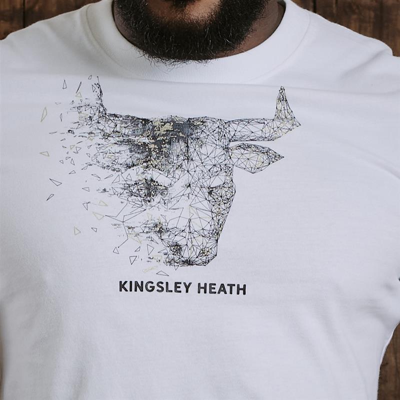 Kingsley Layered Geo Skull  Crew Tee  - Pelican