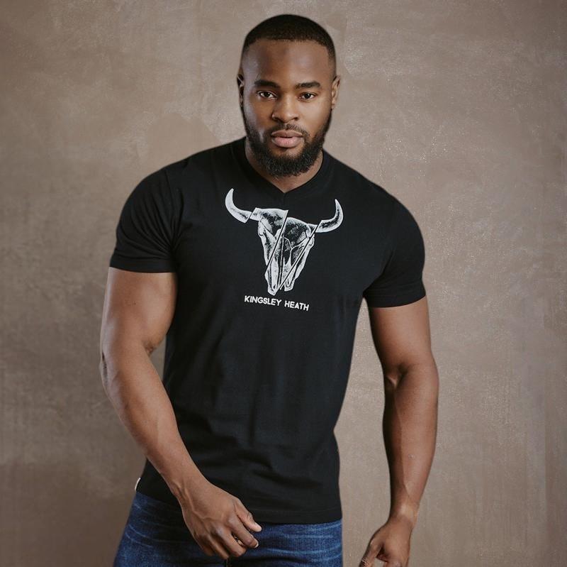 Kingsley Fragmented Skull 1837 V-Neck Tee - Mamba