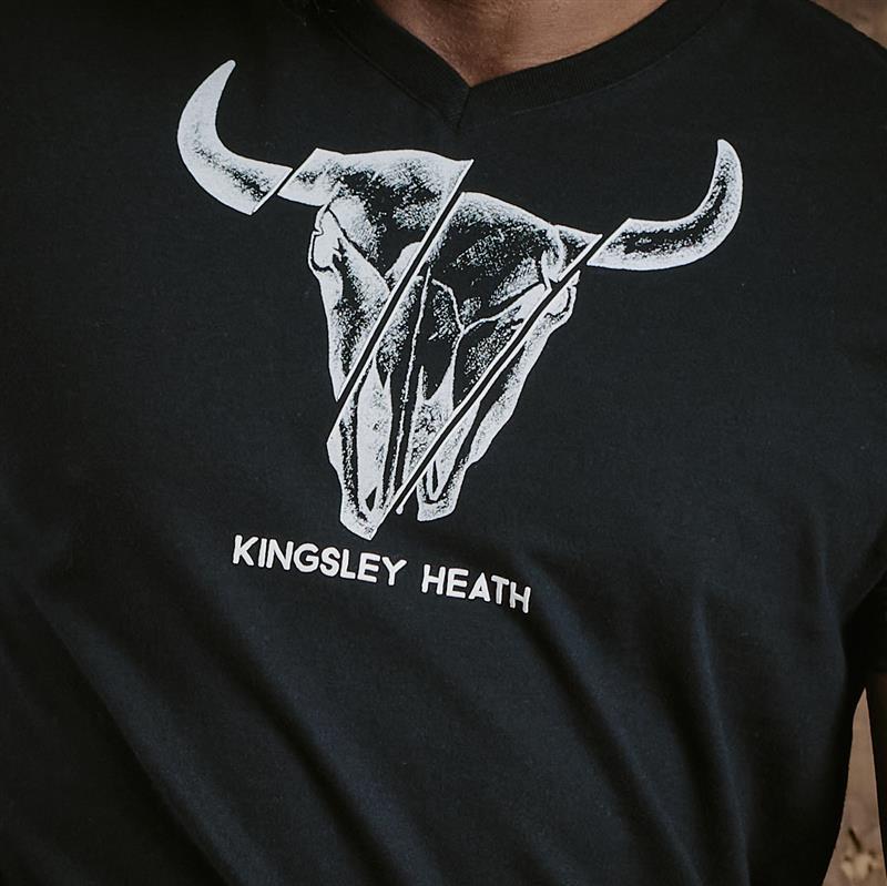 Kingsley Fragmented Skull 1837 V-Neck Tee - Mamba