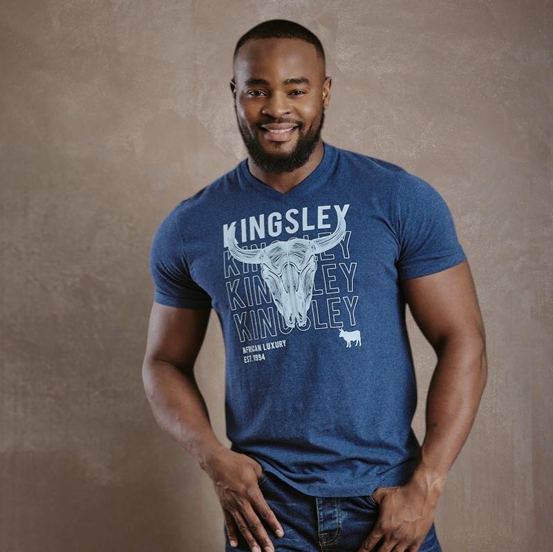 Kingsley Stacked Skull - Wave Ref V-Neck Tee  - Monarch