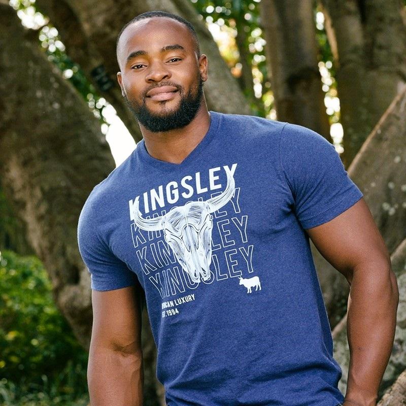 Kingsley Stacked Skull - Wave Ref V-Neck Tee  - Monarch
