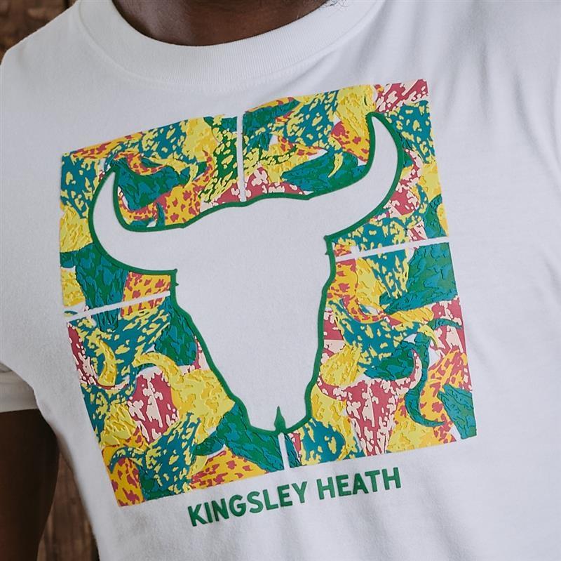 Kingsley Outline Floral Skull Crew Tee - Pelican