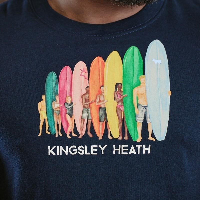Kingsley Long Board Line up Crew Tee - Midnight