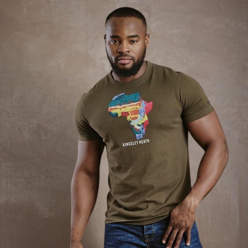 Kingsley Africa Contours Tee Crew Tee - Fatigue