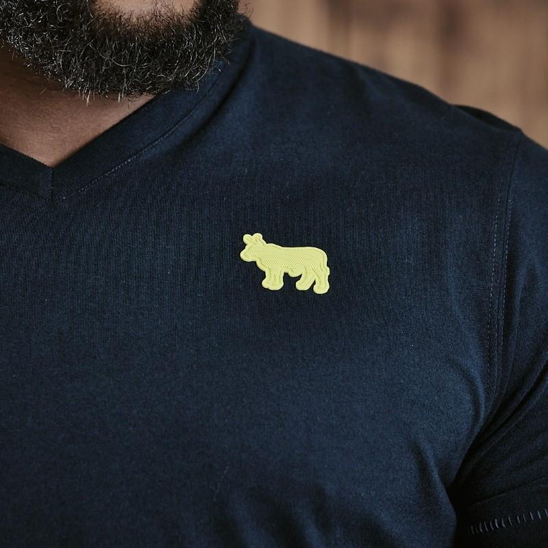 Perf Pop Nguni  V-Neck Tee - Midnight