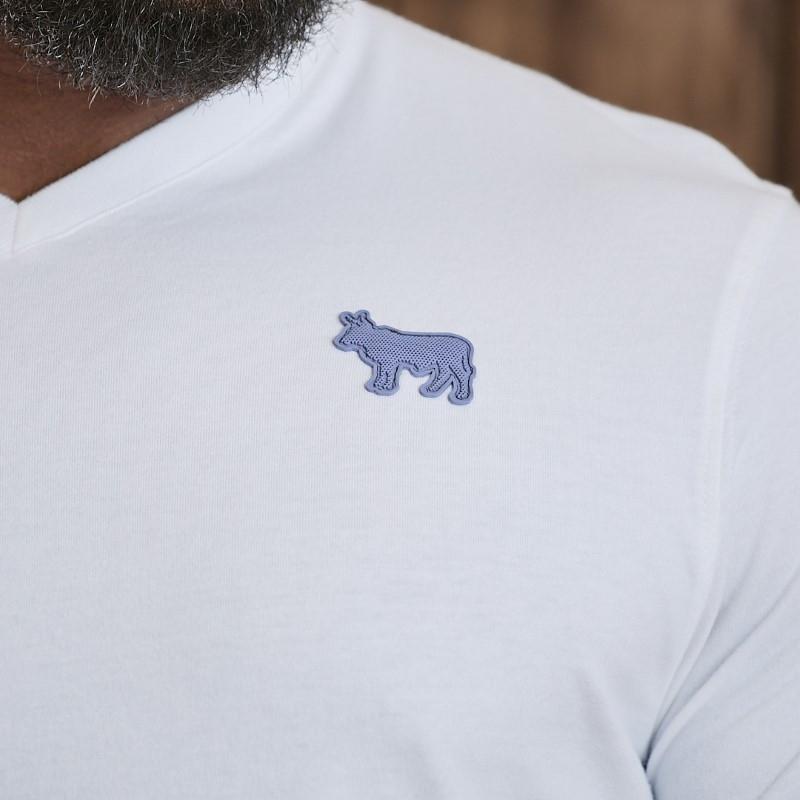 Perf Pop Nguni V-Neck Tee - Pelican