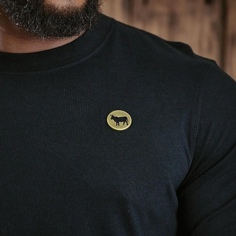 Positive Nguni Metal Badge Crew Tee - Mamba