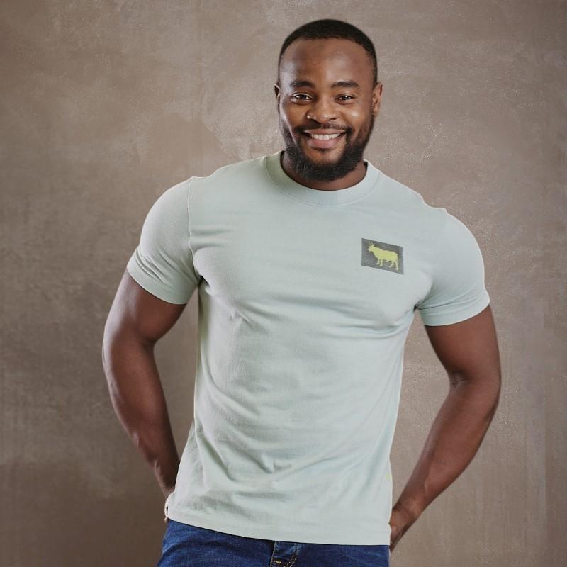 Soft Brush Nguni Crew Tee - Sage