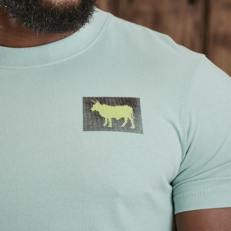 Soft Brush Nguni Crew Tee - Sage