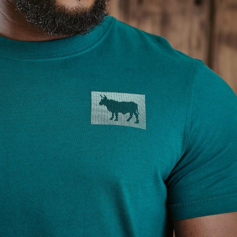 Soft Brush Nguni Crew Tee - Teal