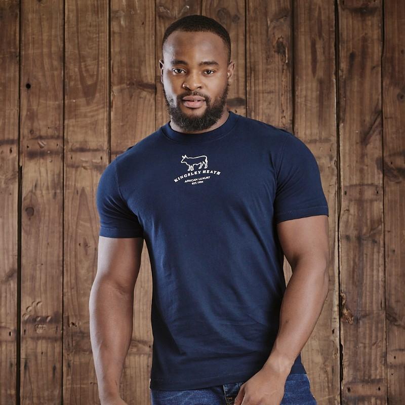 Arched Centred logo Crew Tee - Midnight