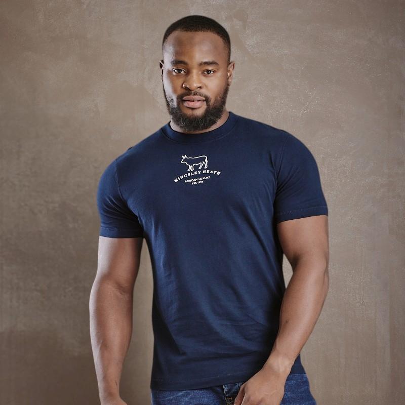 Arched Centred logo Crew Tee - Midnight