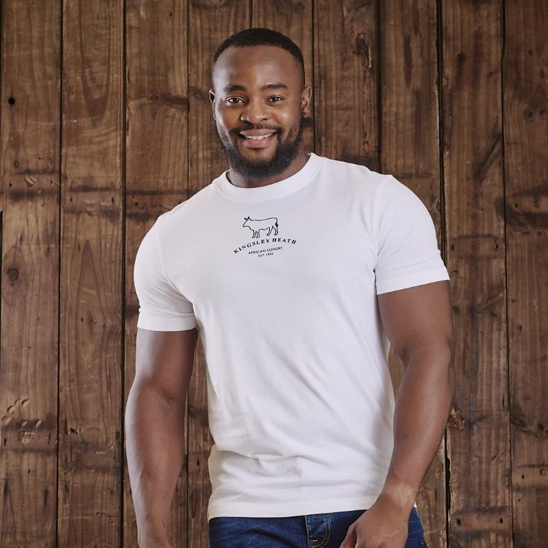 Arched Centred logo Crew Tee - Pelican