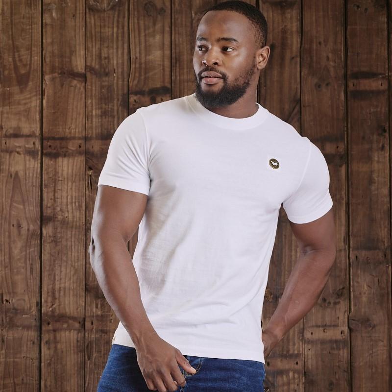 Kingsley Cut Out Antique Brass Crew Tee - Pelican