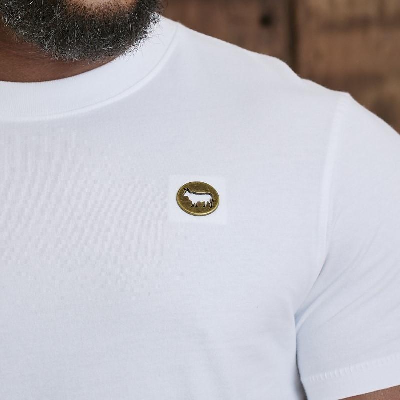 Kingsley Cut Out Antique Brass Crew Tee - Pelican