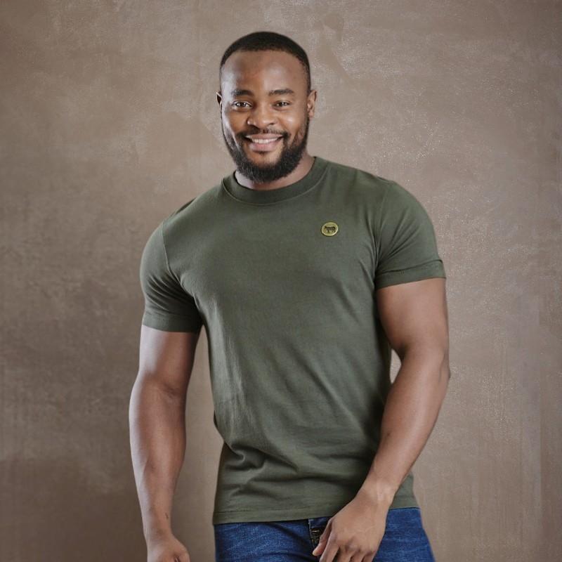 Cut Out Antique Brass Crew Tee - Fatigue