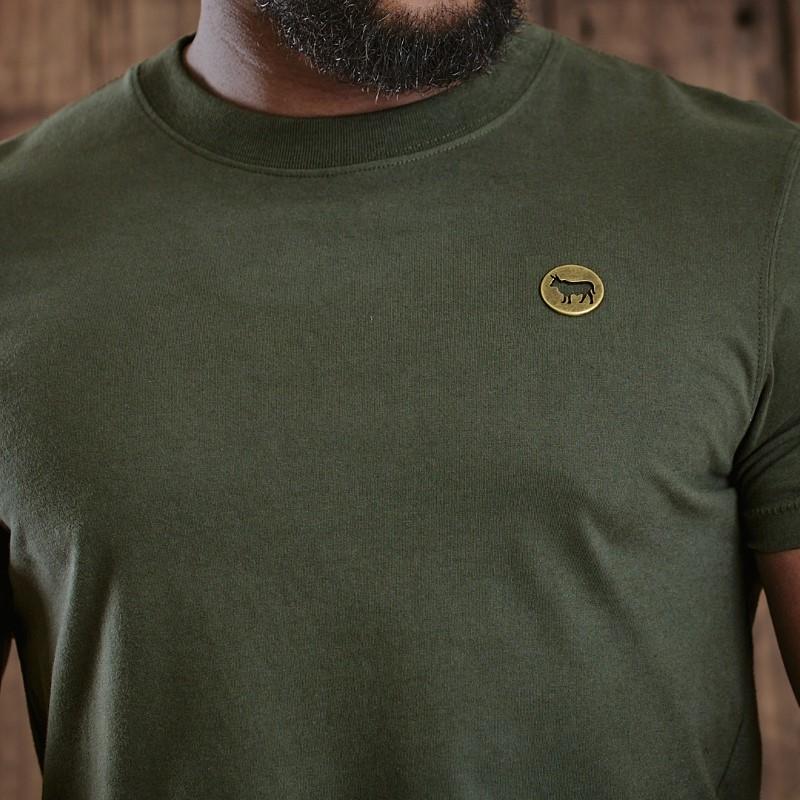 Cut Out Antique Brass Crew Tee - Fatigue
