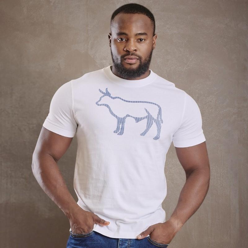 Soft Brush Outlie Nguni Crew Tee - Pelican