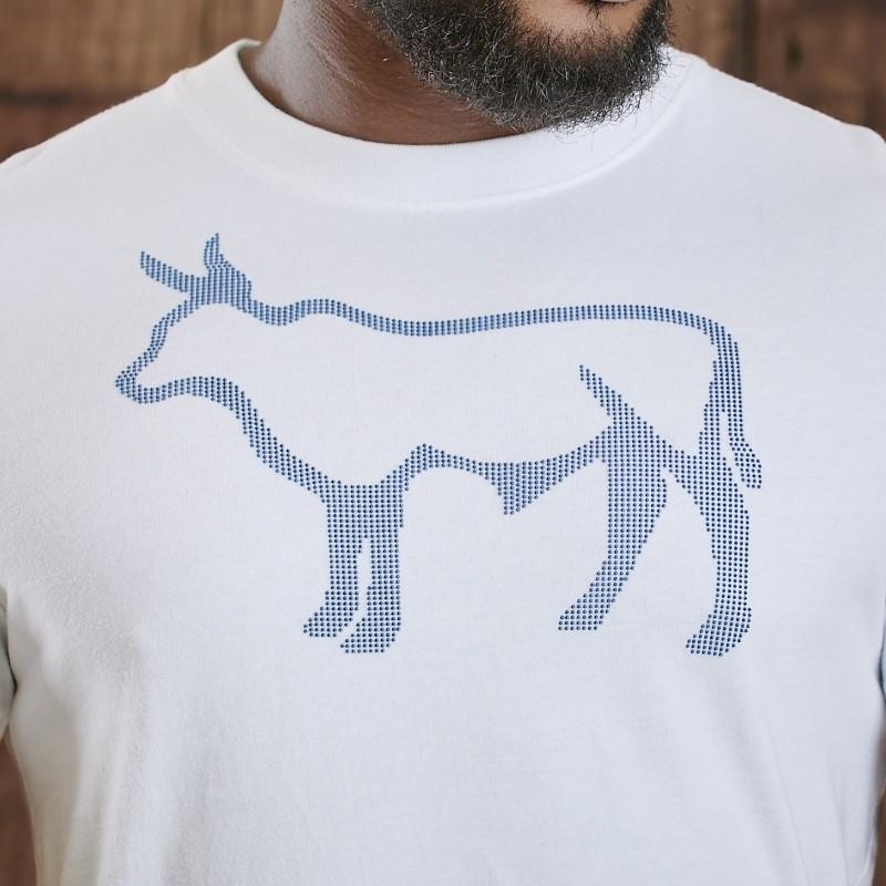 Soft Brush Outlie Nguni Crew Tee - Pelican