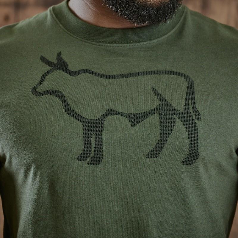 Soft Brush Outlie Nguni Crew Tee - Fatigue