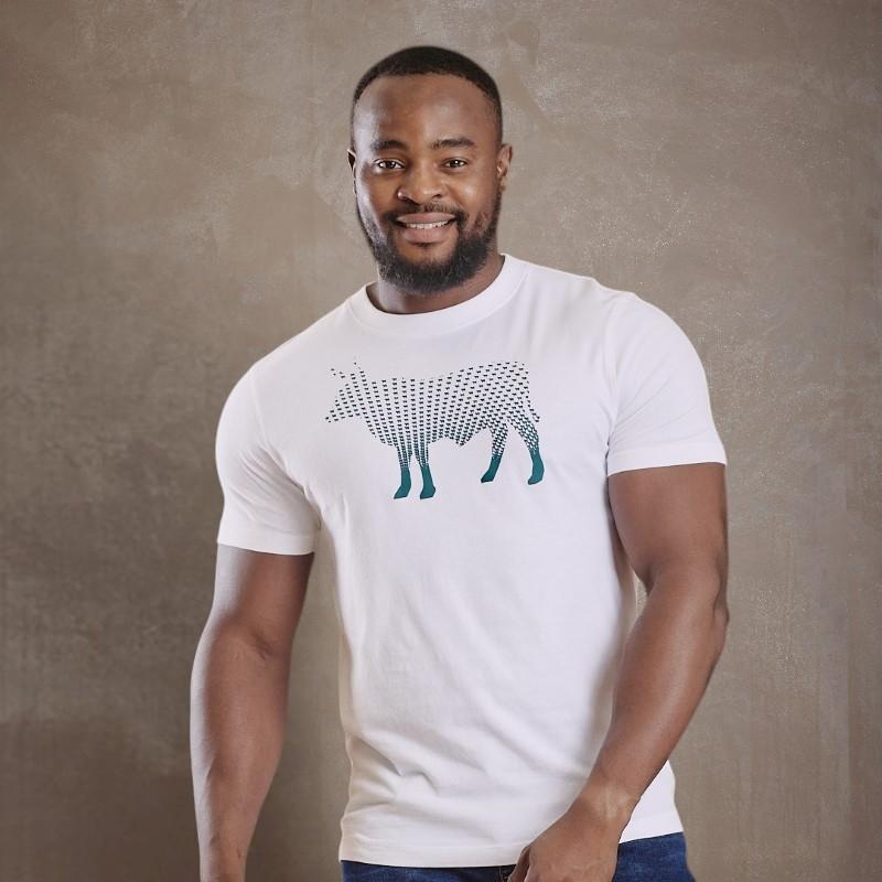 Micro Fill Nguni Crew Tee - Pelican