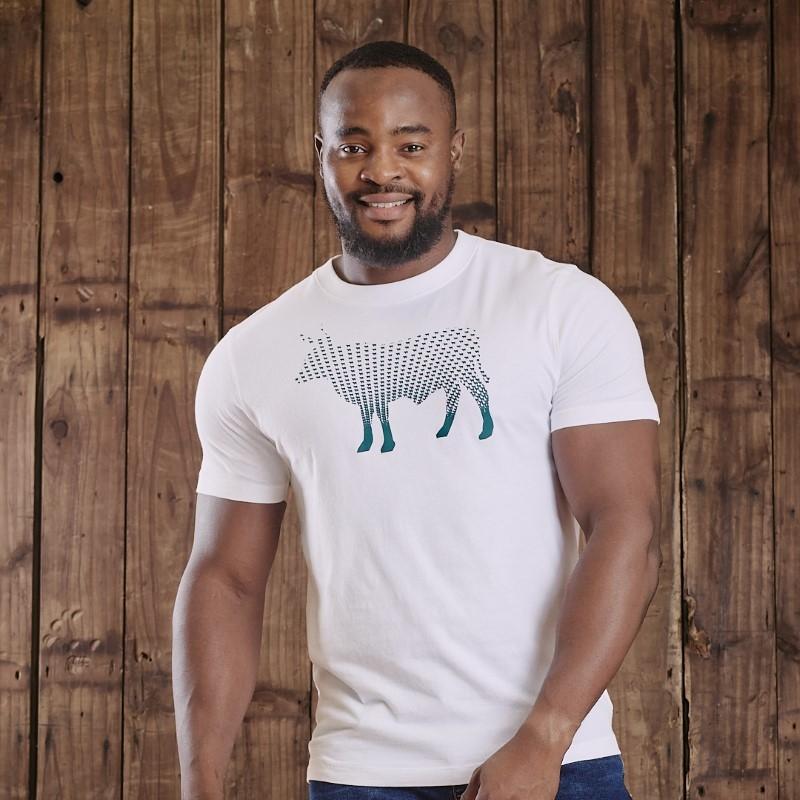 Micro Fill Nguni Crew Tee - Pelican