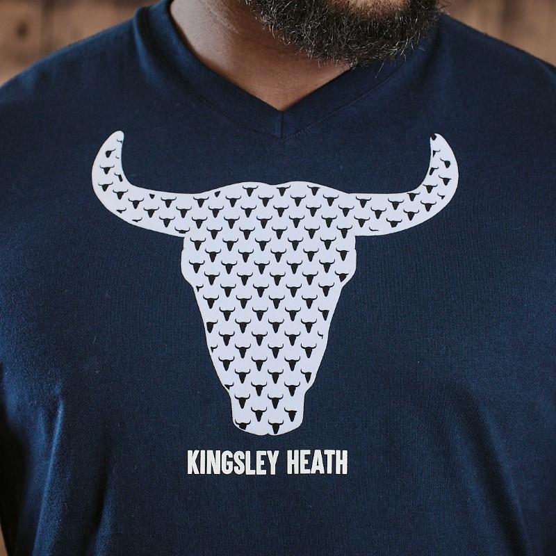 Micro Skulls V-Neck Tee - Midnight
