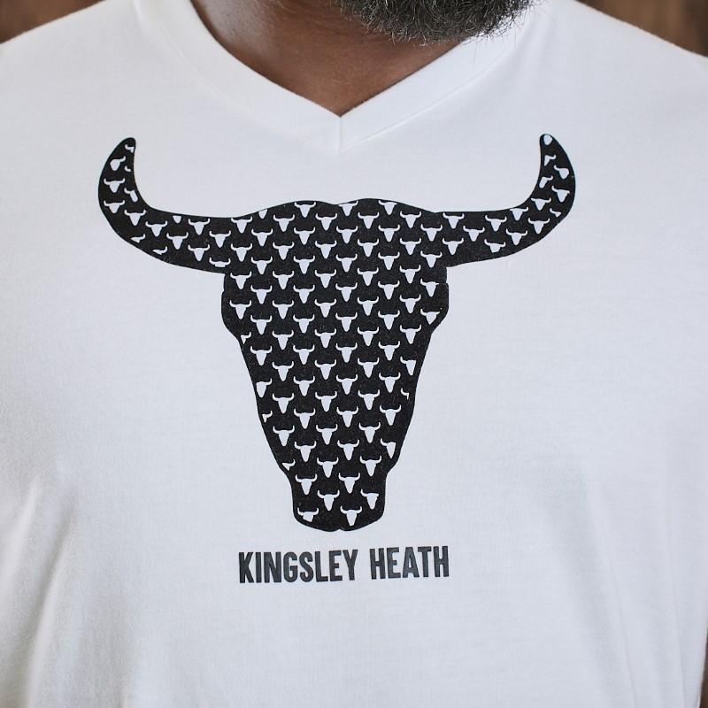 Micro Skulls V-Neck Tee - Pelican