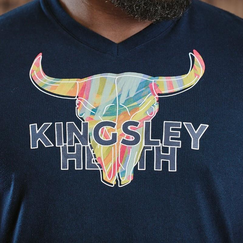 In and Out Skull V-Neck Tee - Midnight