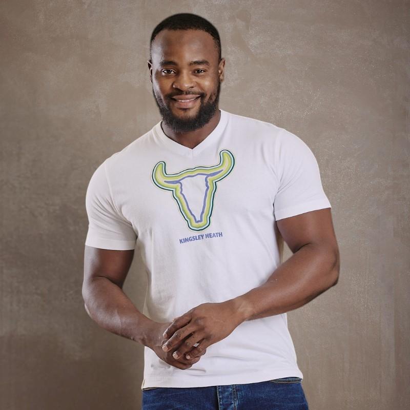 Night Light Skull V-Neck Tee - Pelican