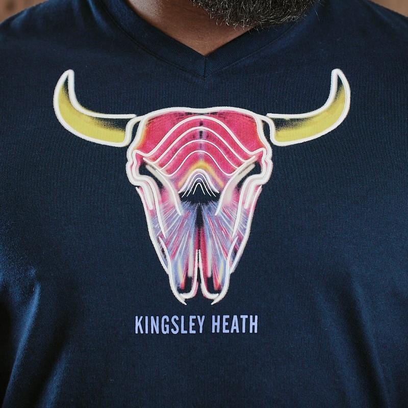 Warp Speed Skull V-Neck Tee - Midnight