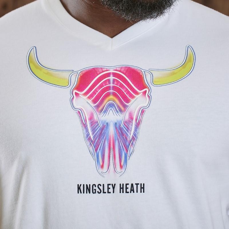 Warp Speed Skull V-Neck Tee - Pelican