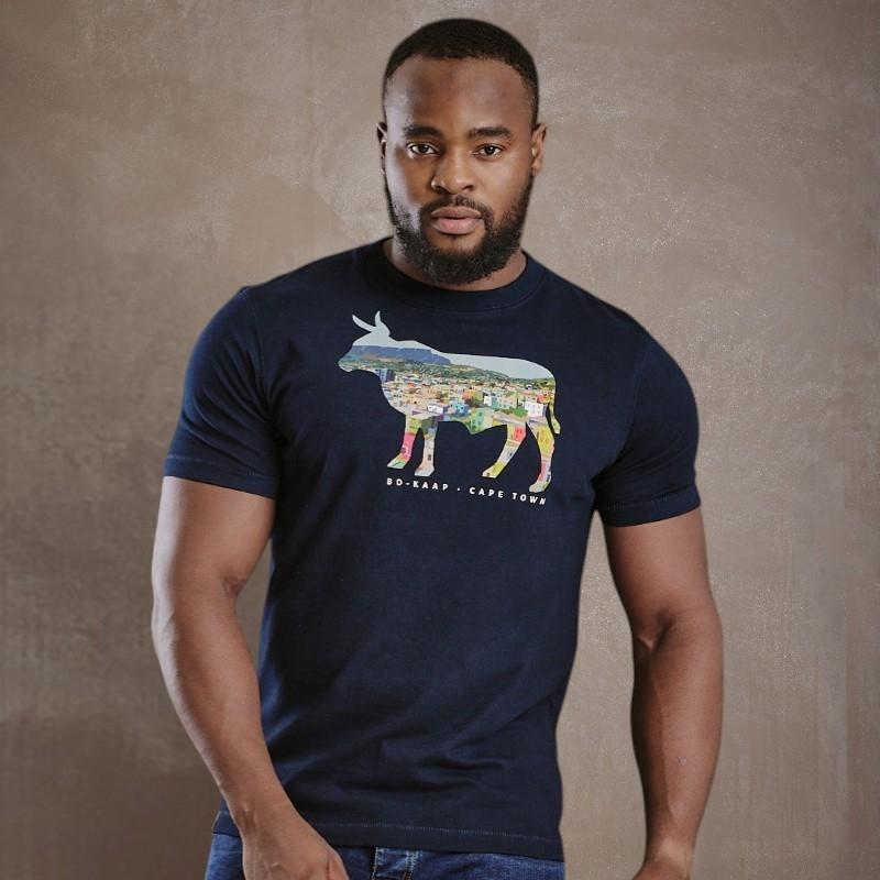 Kingsley Bo Kaap Nguni Regular Crew Tee - Midnight