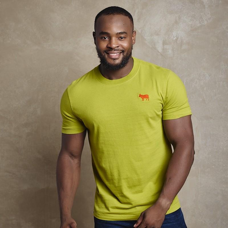 POP Wool Embroidery Crew Tee - Moss