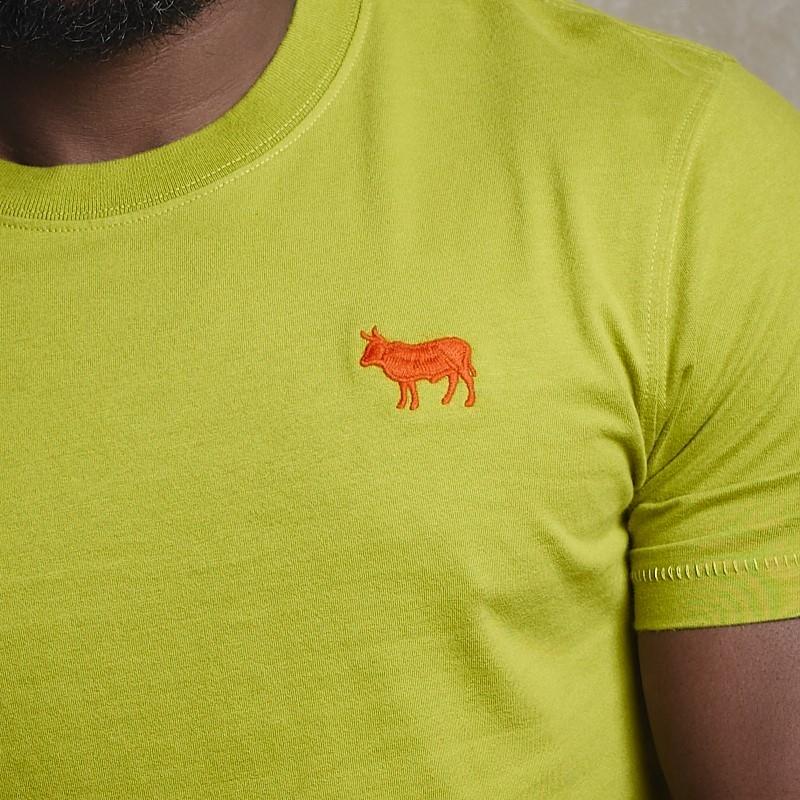 POP Wool Embroidery Crew Tee - Moss