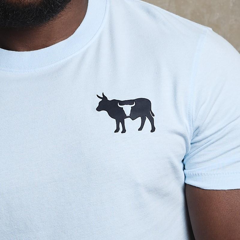 Nguni Cut Out Crew Tee - Sky