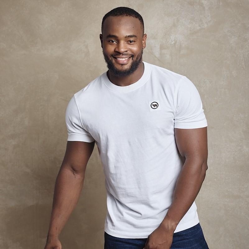Round Cut Out Metal Trim Relaxed Tee - Pelican