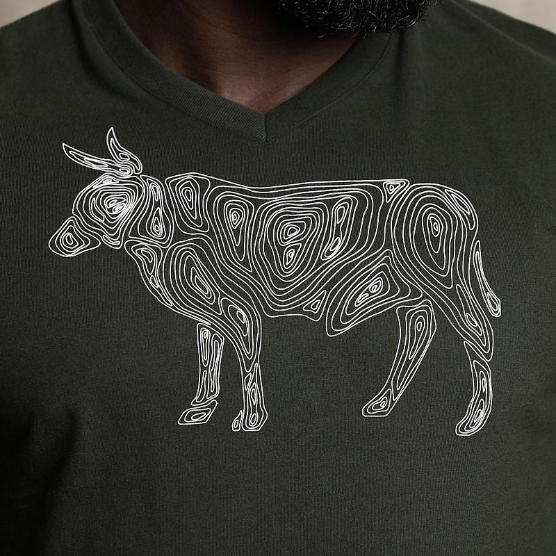 Contour Infill Nguni V-Neck Tee - Fatigue