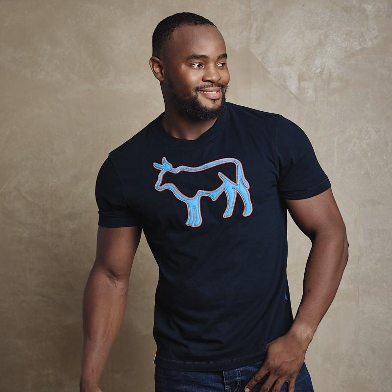 Felt Outline Nguni Crew Tee - Midnight