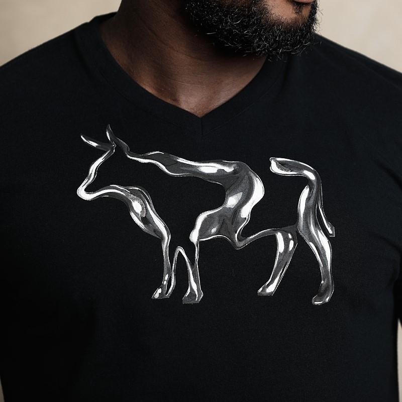 Molten Mold Nguni V-Neck Tee - Mamba