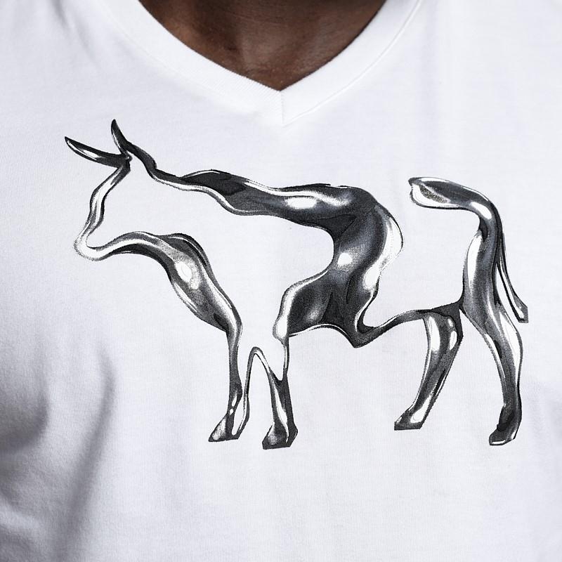 Molten Mold Nguni V-Neck Tee - Pelican