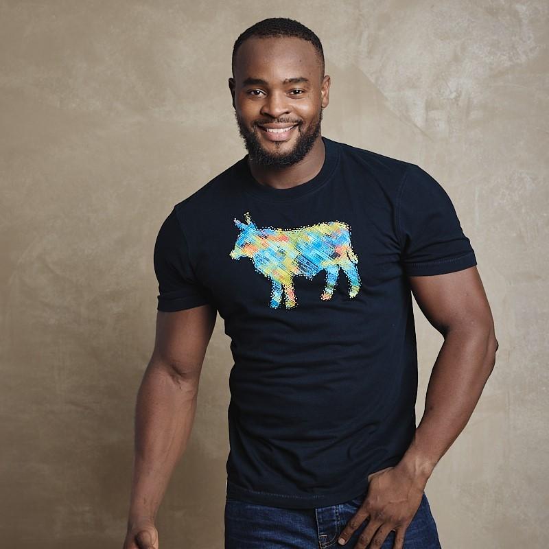 Aqua Shards Infill Nguni Crew Tee - Midnight