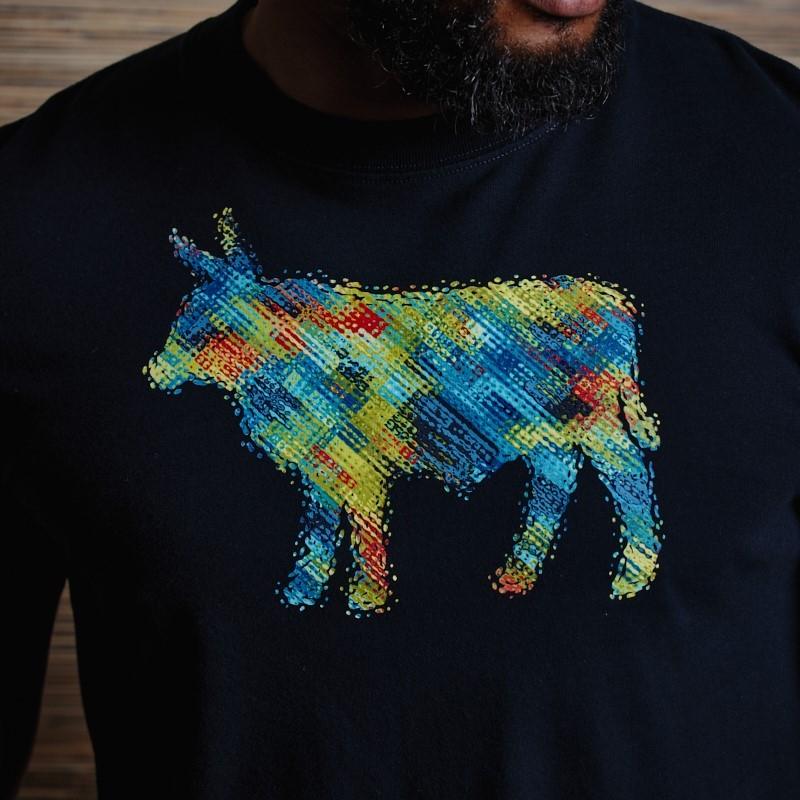 Aqua Shards Infill Nguni Crew Tee - Midnight