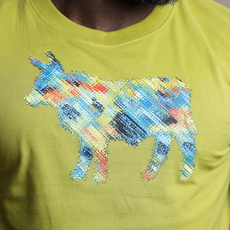 Aqua Shards Infill Nguni Crew Tee - Moss