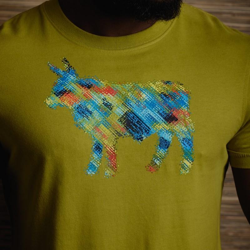 Aqua Shards Infill Nguni Crew Tee - Moss