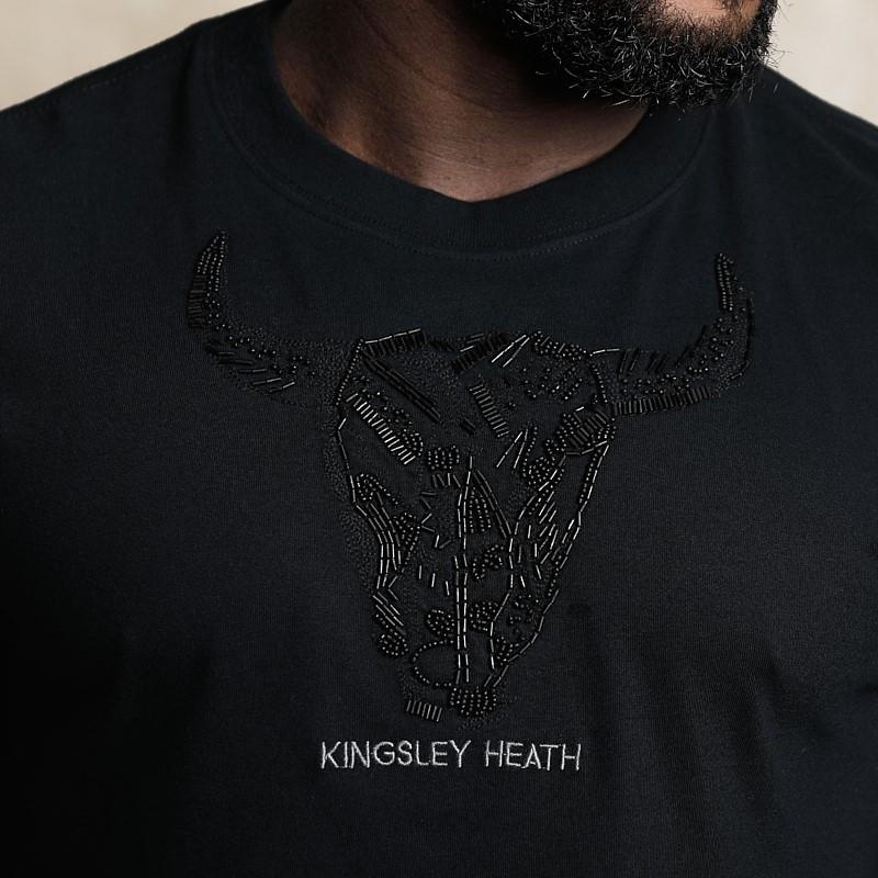 Beaded Skull Crew Tee - Mamba