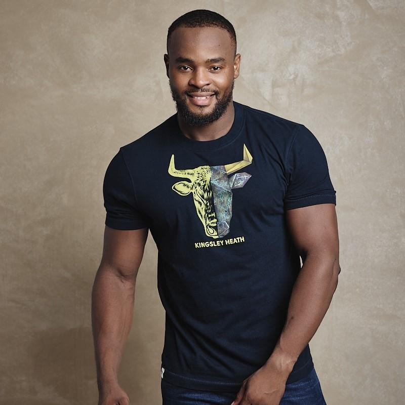 Bold 50/50 Skull Crew Tee - Midnight